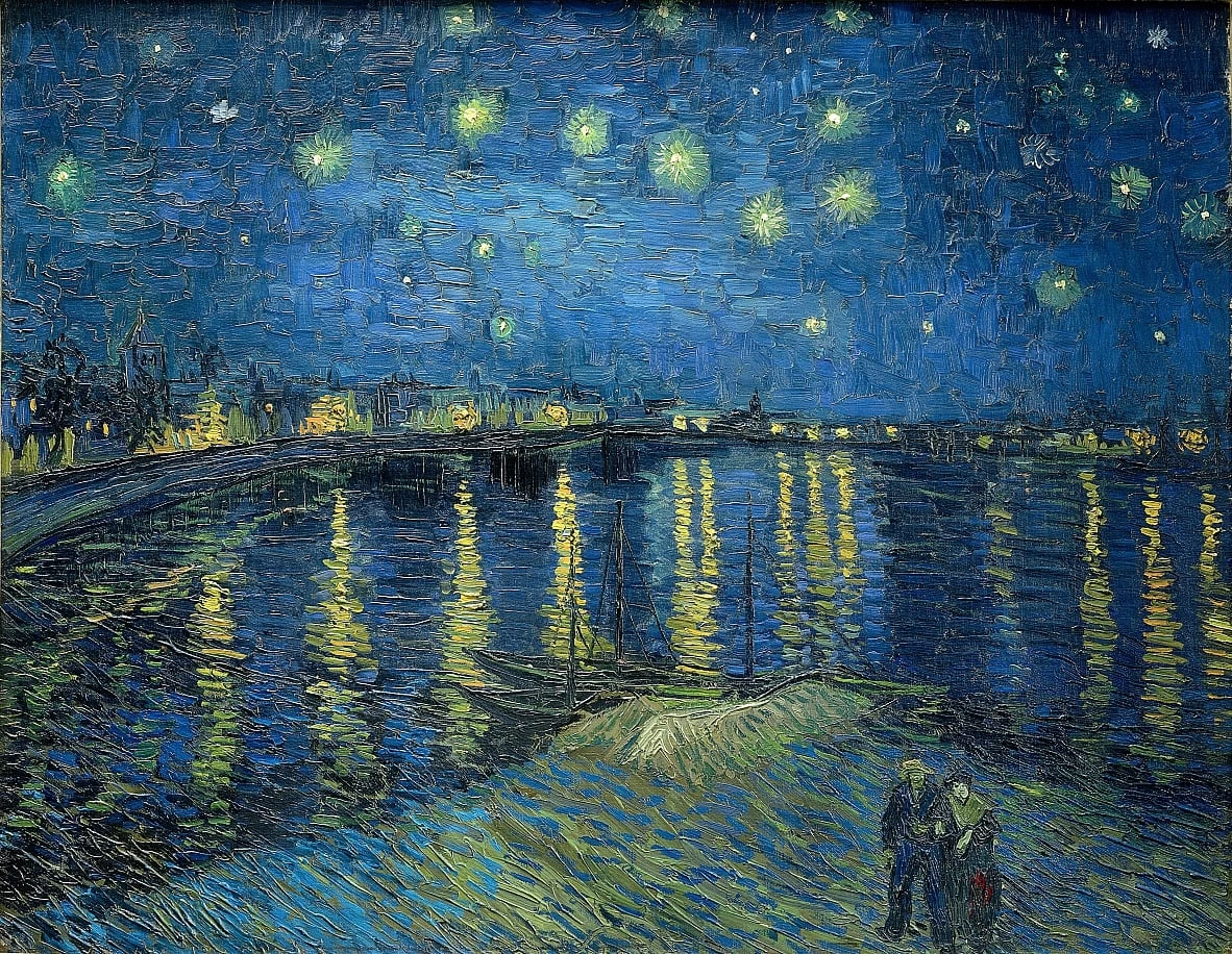  187-Vincent van Gogh-Notte stellata sul Rodano, 1888 